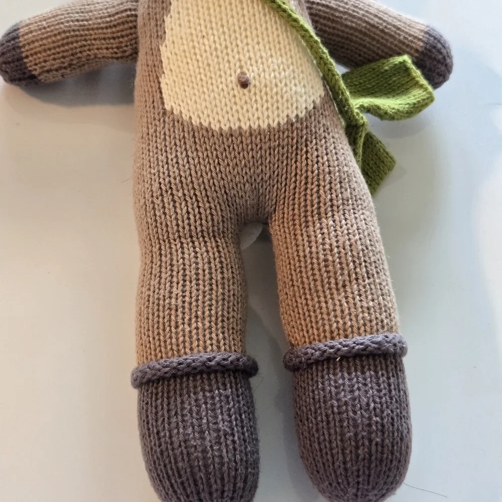 Blabla Kids Hand Knit Bunny Rabbit‎ Plush Doll Cotton Taupe Scarf Satchel Peru